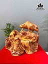 Tượng Gia Đình Trâu Gỗ Hương Cao 47 Ngang 56 Sâu 40 (cm)