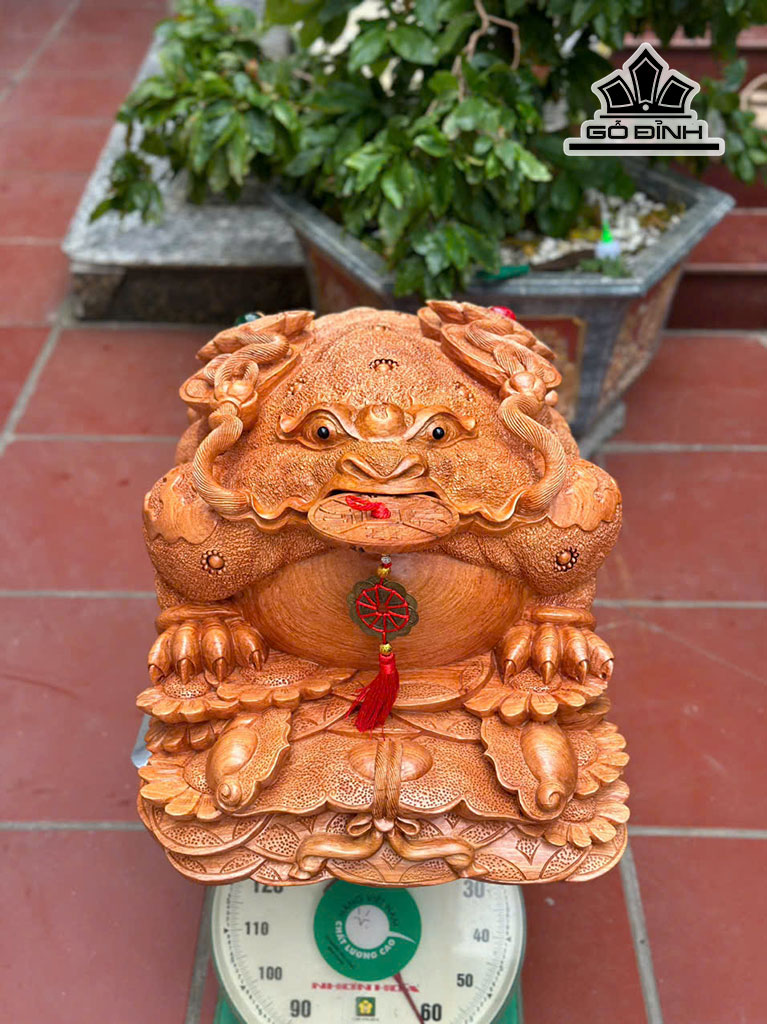 Tượng Thiềm Thừ Gỗ Hương Đá Cao 37 Ngang 43 Sâu 66 (cm)