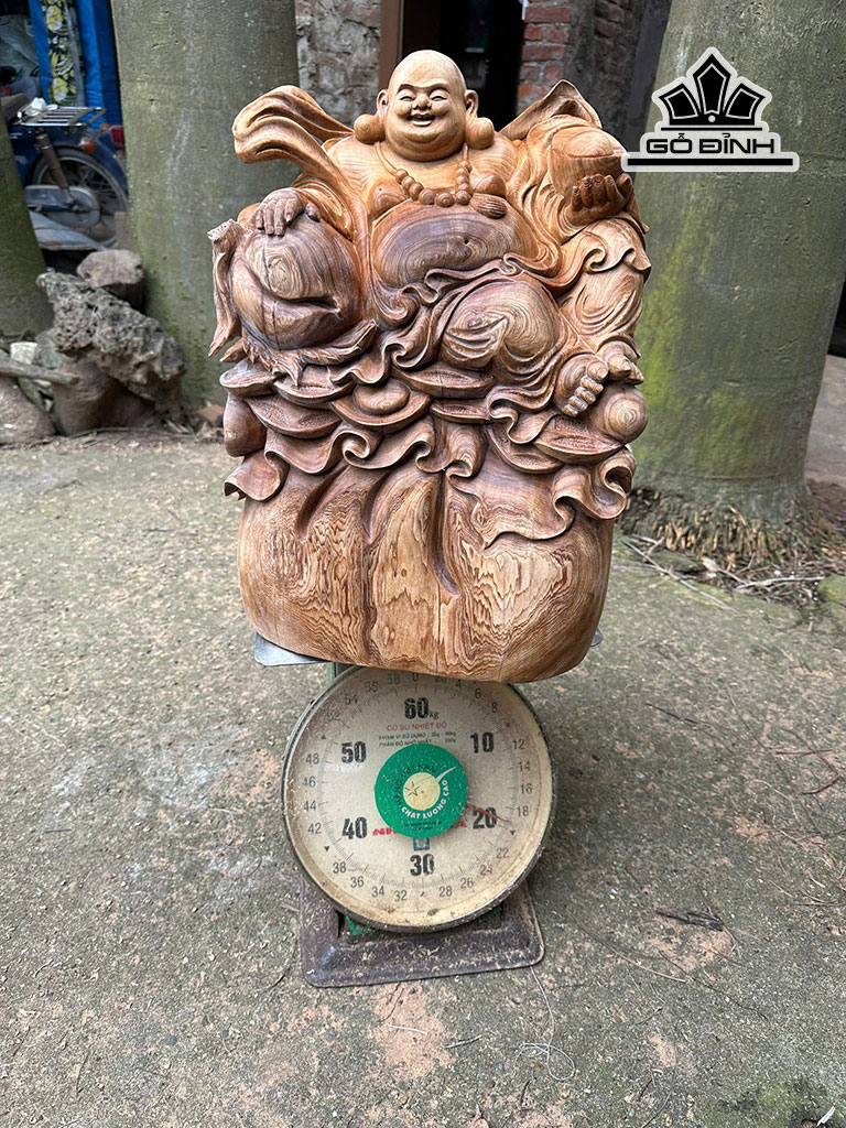 Tượng Phật Di Lặc Gỗ Ngọc Am Cao 40 Ngang 33 Sâu 31 (cm)