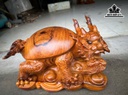 Tượng Long Quy Gỗ Hương Cao 23 Ngang 35 Sâu 22 (cm)