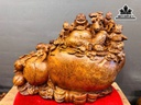 Tượng Phật Di Lặc Tam Phúc Gỗ Nu Ngọc Am Cao 46 Ngang 63 Sâu 26 (cm) 21kg