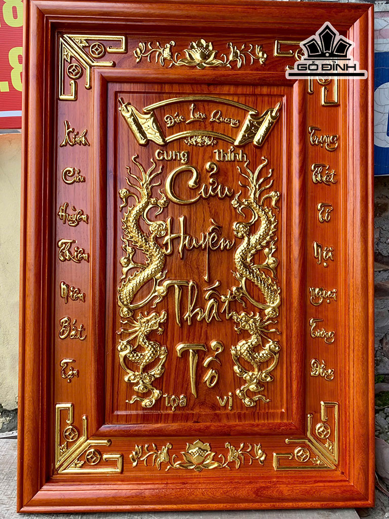 Cửu Huyền Thất Tổ Gỗ Hương Đỏ Kích Thước 68x98x4 (cm)