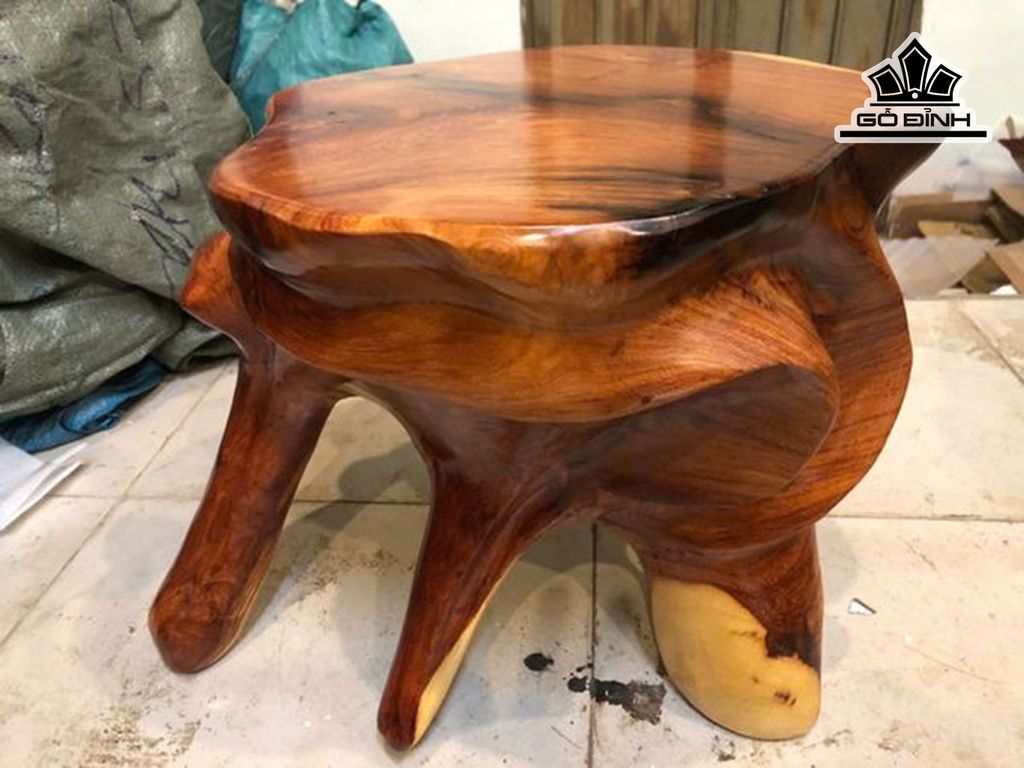 Đôn Gỗ , Gỗ Gõ Đỏ (Cà te) Cao 34 Mặt 36-35 (cm) DC1128