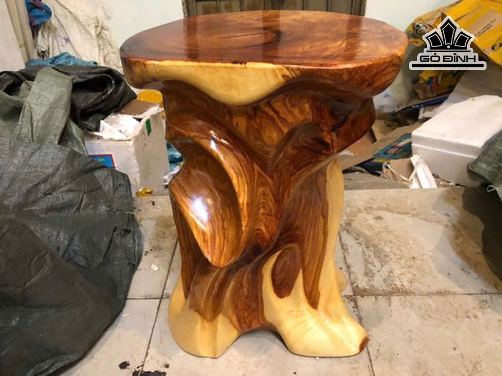 Đôn Gỗ , Gỗ Gõ Đỏ (Cà te) Cao 54 Mặt 36-31(cm) DC1531