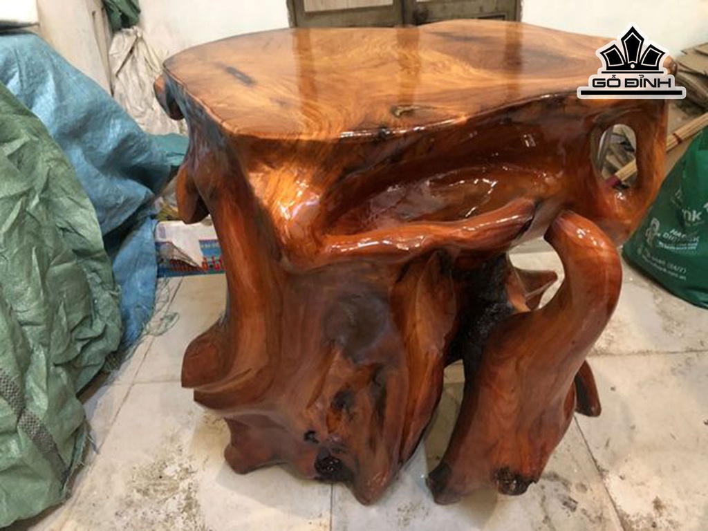 Đôn Gỗ , Gỗ Gõ Đỏ (Cà te) Cao 60 Mặt 47-44 (cm) DC216