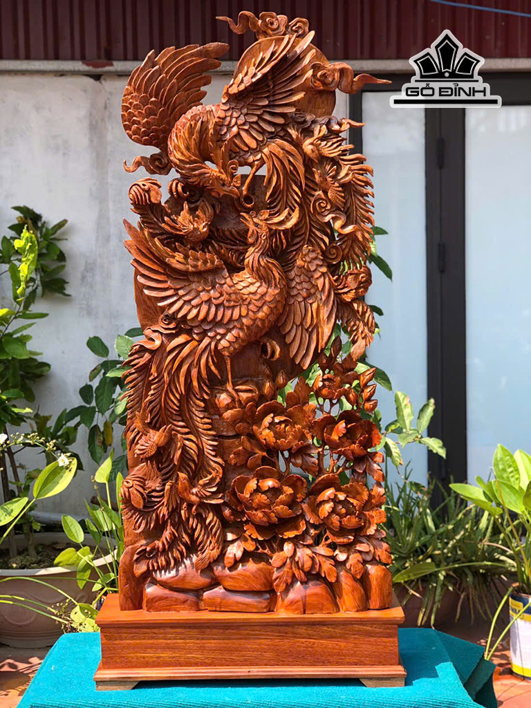 Tượng Phu Thê Viên Mãn Gỗ Ngọc Am Cao Cả Kỷ 132 Riêng Tượng 119 Ngang 57 Sâu 19 (cm)