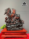 Tượng Gia Đình Gà Gỗ Trắc Cao Cả Kỷ 73 Riêng Kỷ Cao 15 Ngang 55 Sâu 28 (cm)