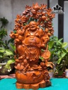 Tượng Phật Di Lặc Tam Phúc Gỗ Hương Cao 95 Ngang 50 Sâu 28 (cm)