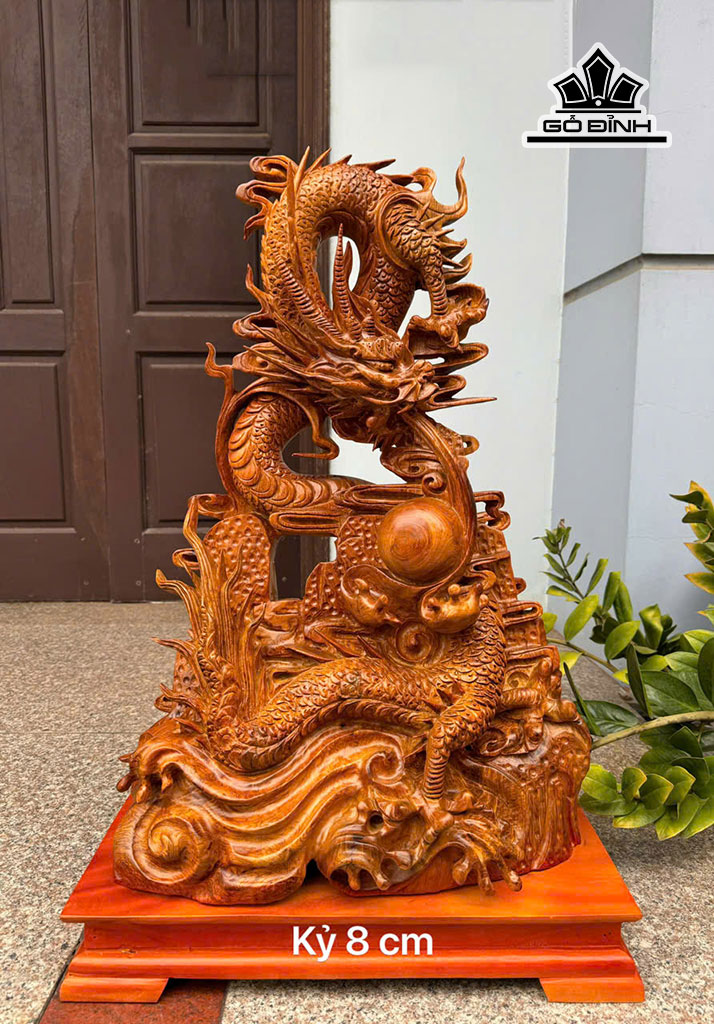 Tượng Nhất Long Gỗ Hương Cao Cả Kỷ 79 Riêng Kỷ Cao 8 Ngang 46 Sâu 26 (cm)
