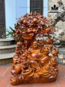 Tượng Phật Di Lặc Ngũ Phúc Gỗ Hương Cao 97 Ngang 67 Sâu 36 (cm)