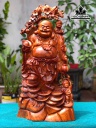 Tượng Phật Di Lặc Nhị Phúc Gỗ Hương Cao 66 Ngang 36 Sâu 20 (cm)