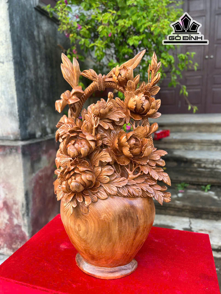 Giỏ Hoa Gỗ Ngọc Am Cao 62 Ngang 38 Sâu 20 (cm)
