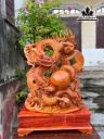 Tượng Rồng ( Nhất Long) Gỗ Hương Cao 65 - Cao Cả Kỷ 80 Ngang 50 Sâu 20 (cm)
