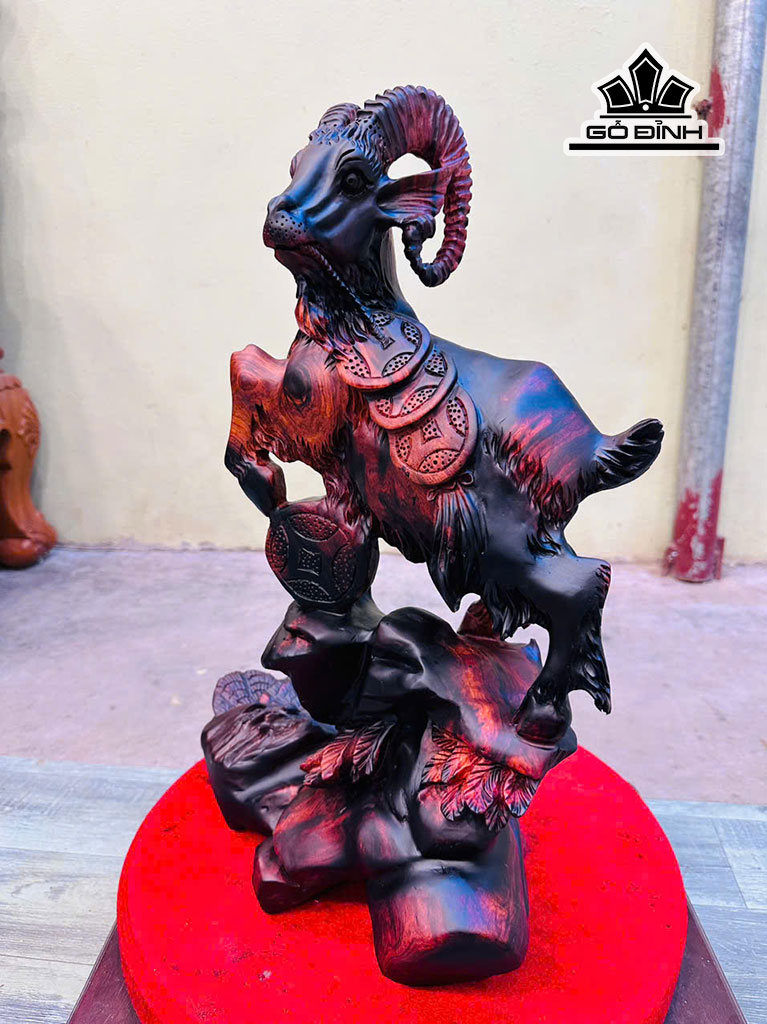 Tượng Nhất Dương Gỗ Trắc Cao 51 Ngang 36 Sâu 20 (cm)