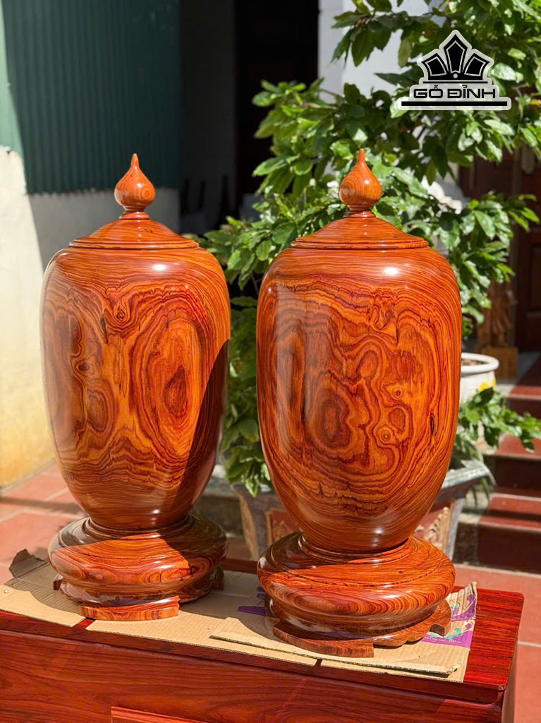 Cặp Chum Phú Quý Gỗ Cẩm Cao 82 Đường Kính 35 (cm)