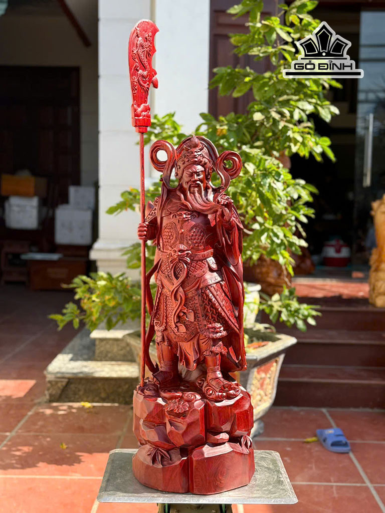 Tượng Quan Công Gỗ Tử Đàn Cao 82 Ngang 30 Sâu 25 (cm)
