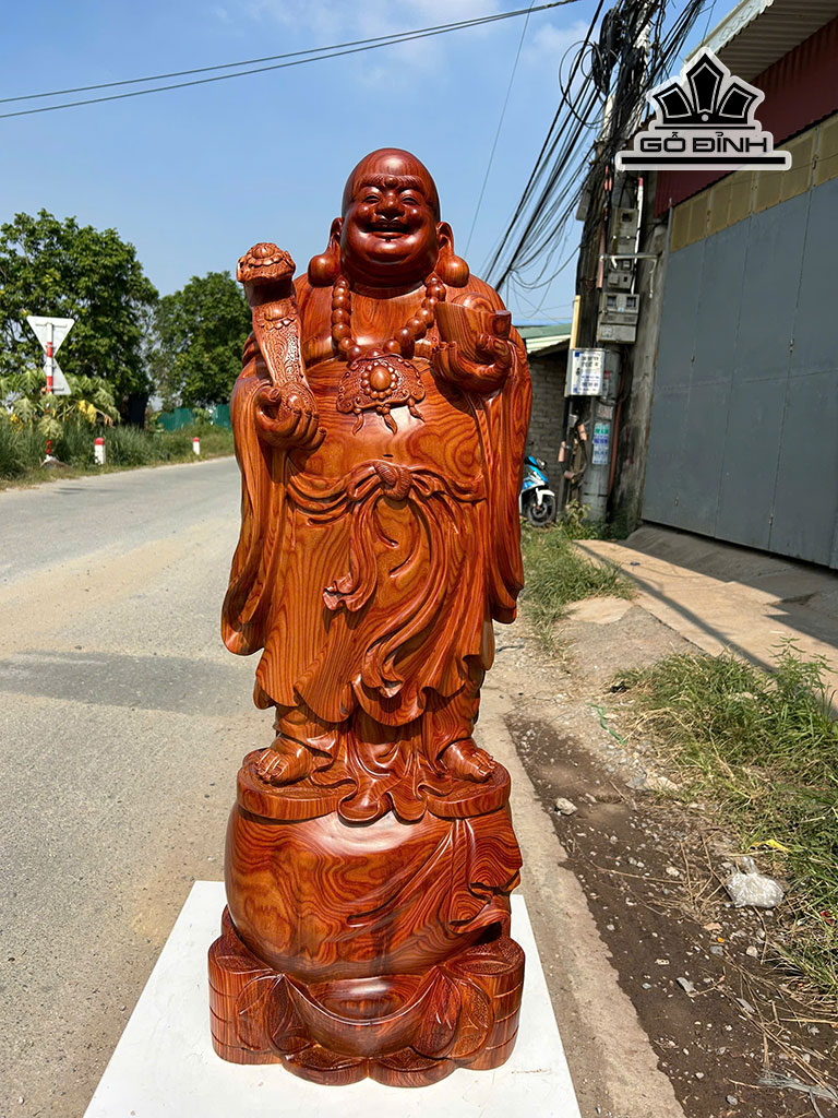 Tượng Phật Di Lặc Gỗ Cẩm Cao 101 Ngang 36 Sâu 30 (cm) 65kg