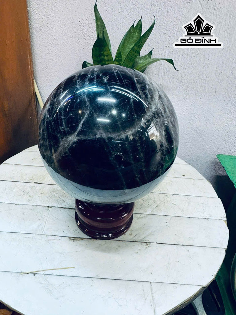 Bi Cầu Đá Thạch Anh Đen Đường Kính 17 (cm) 5,8kg