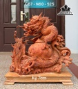 Tượng Nhất Long Gỗ Hương Cao Cả Kỷ 67 Ngang 60 Sâu 25 (cm)