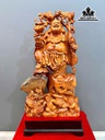 Tượng Phật Di Lặc Nhị Phúc Gỗ Hương Cao 100 Ngang 50 Sâu 26 (cm)
