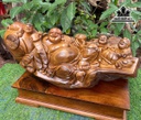 Tượng Phật Di Lặc Tam Phúc Gỗ Bách Xanh Cao Cả Kỷ 45 - Riêng Kỷ 10 Ngang 62 Sâu 30 (cm)