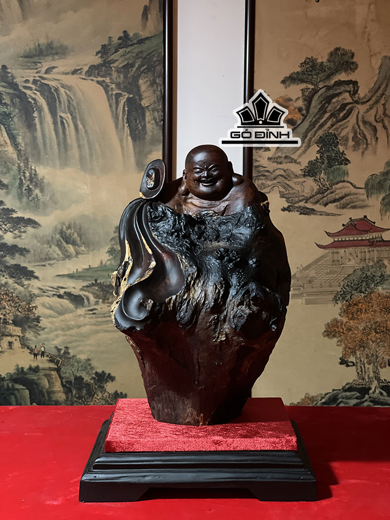 Tượng Nhất Tâm Bái Phật Gỗ Bách Xanh Cao 91 Ngang 29 Sâu 18 (cm)