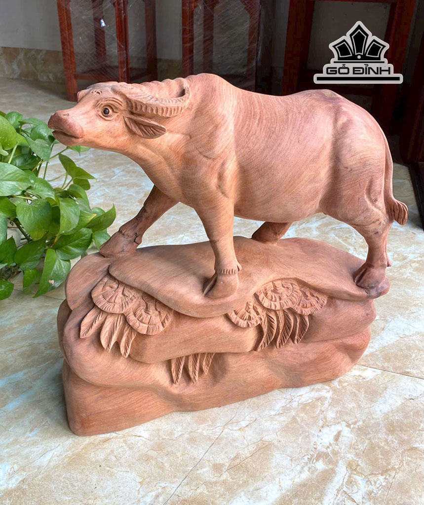 Tượng Trâu Gỗ Hương Cao 40 Ngang 41 Sâu 14 (cm)
