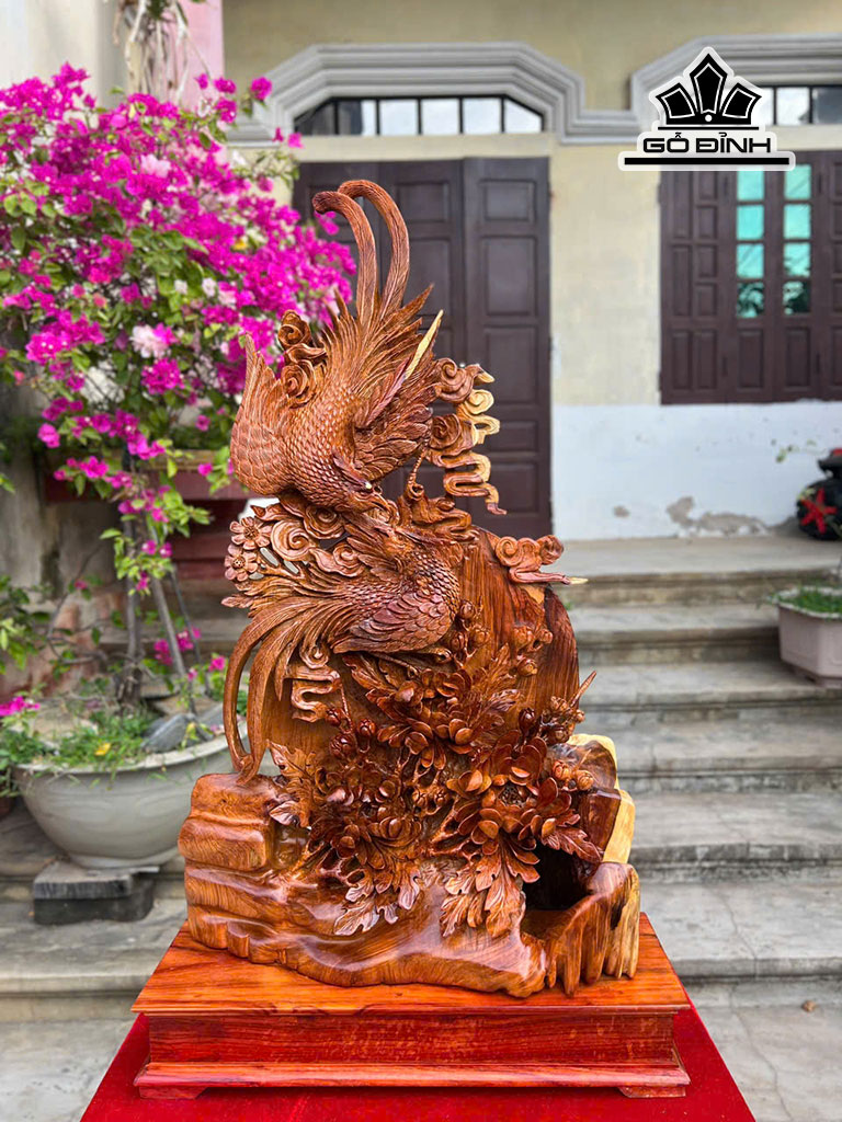 Tượng Phu Thê Viên Mãn Gỗ Hương Cao 81 Ngang 47 Sâu 16 (cm) - Cả Kỷ Cao ...