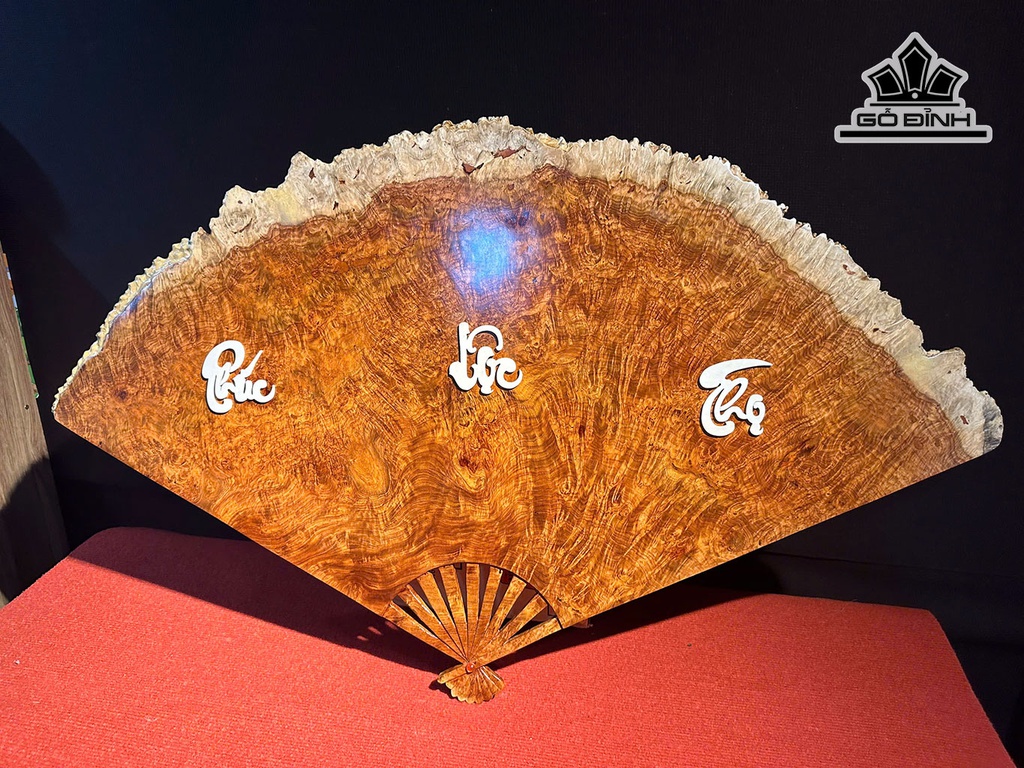 Quạt Trang Trí Gỗ Nu Hương Cao 60 Ngang 100 Dày 1,8 (cm)