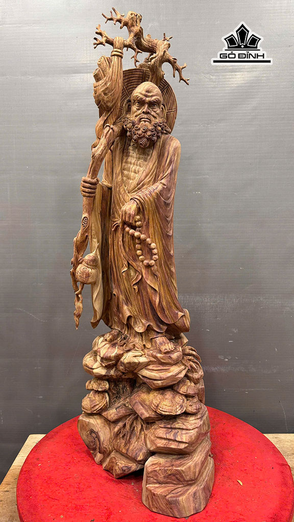 Tượng Đạt Ma Khất Thực Gỗ Sưa Cao 92 Ngang 30 Sâu 28 (cm) - 17kg