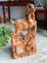 Tượng Dê Phong Thủy Gỗ Ngọc Am Cao 60 Ngang 32 Sâu 20 (cm)