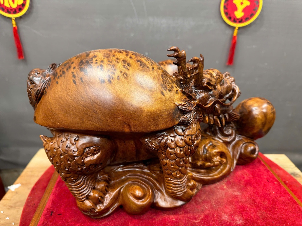 Tượng Long Quy Gỗ Ngọc Am Cao 20 Ngang 34 Sâu 39 (cm)