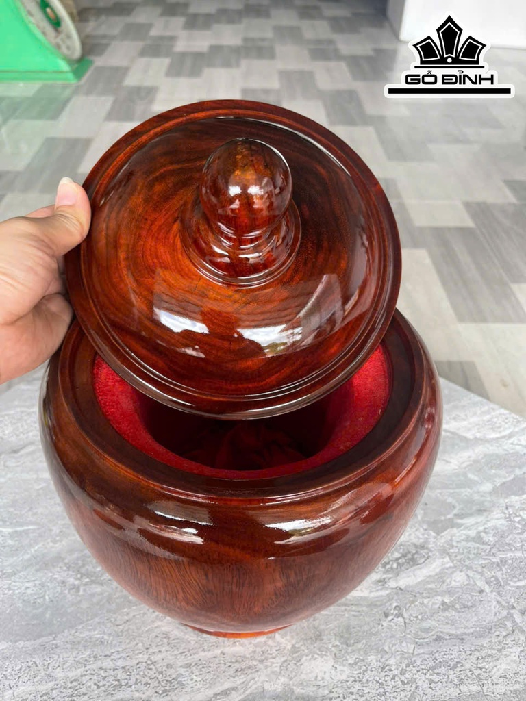 Bình Ủ Trà Gỗ Lim Cao 31 Đường Kính 24 (cm) - 1,2Lít