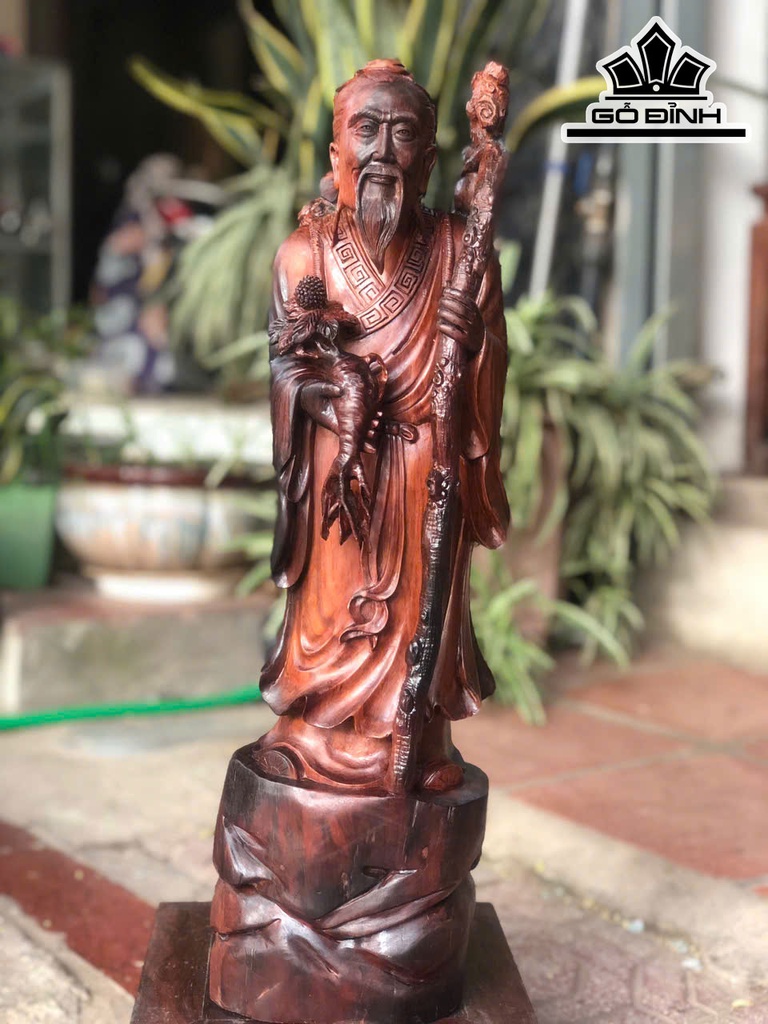 Tượng Thần Y Hoa Đà Gỗ Trắc Cao 54 Ngang 14 Sâu 13 (cm)