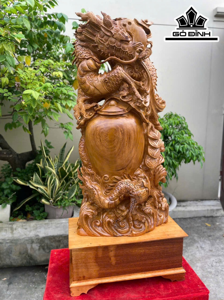 Tượng Rồng ( Nhất Long ) Gỗ Ngọc Am Cao 105 Ngang 38 Sâu 18 (cm)