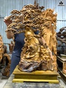 Tượng Ông Thọ Gỗ Bách Xanh Cao 80 Ngang 50 Sâu 23 (cm) - Cả Kỷ Cao 90