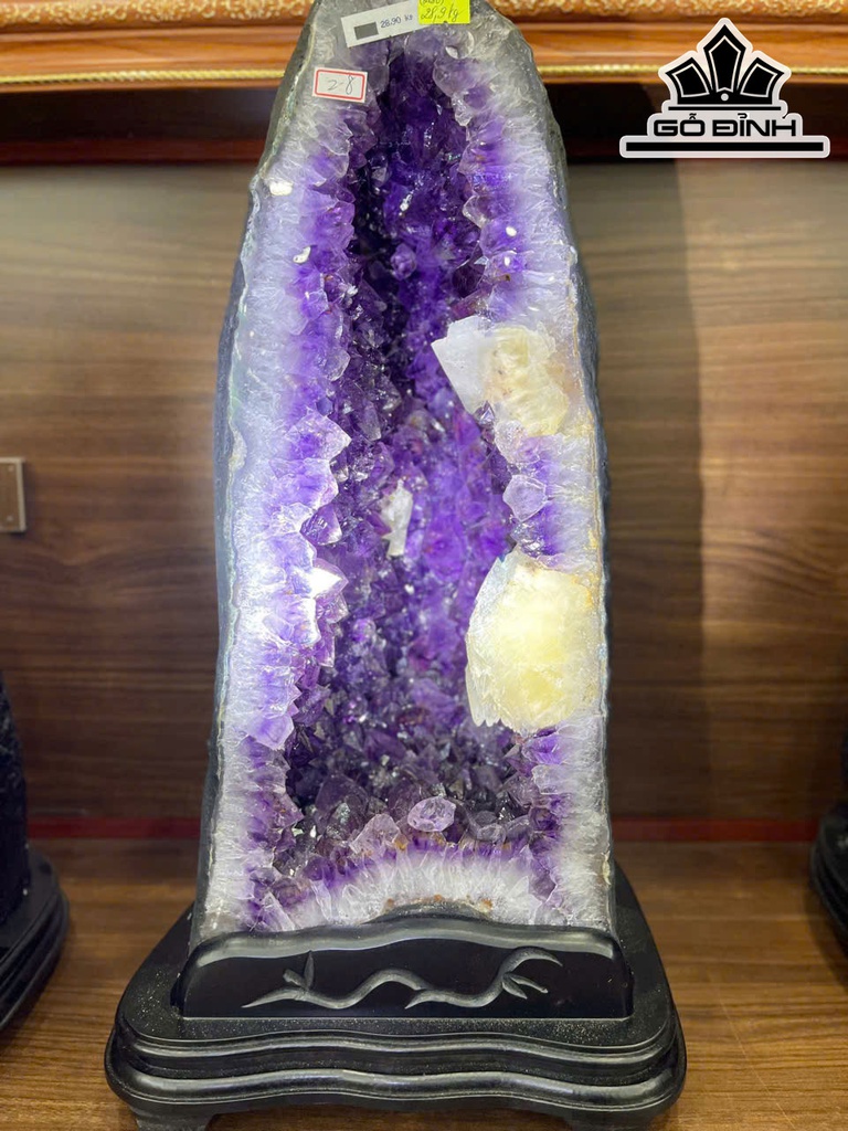 Động Đá Thạch Anh Tím Cao 45 Ngang 22 Sâu 23 (cm) - Cao Cả Đế 50 - 28,9kg