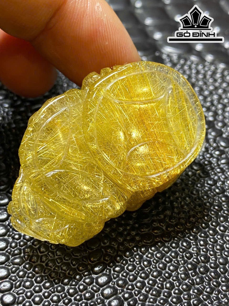 Thiềm Thừ Đá Thạch Anh Tóc Vàng Đã Kiểm Định LIULAB 976873