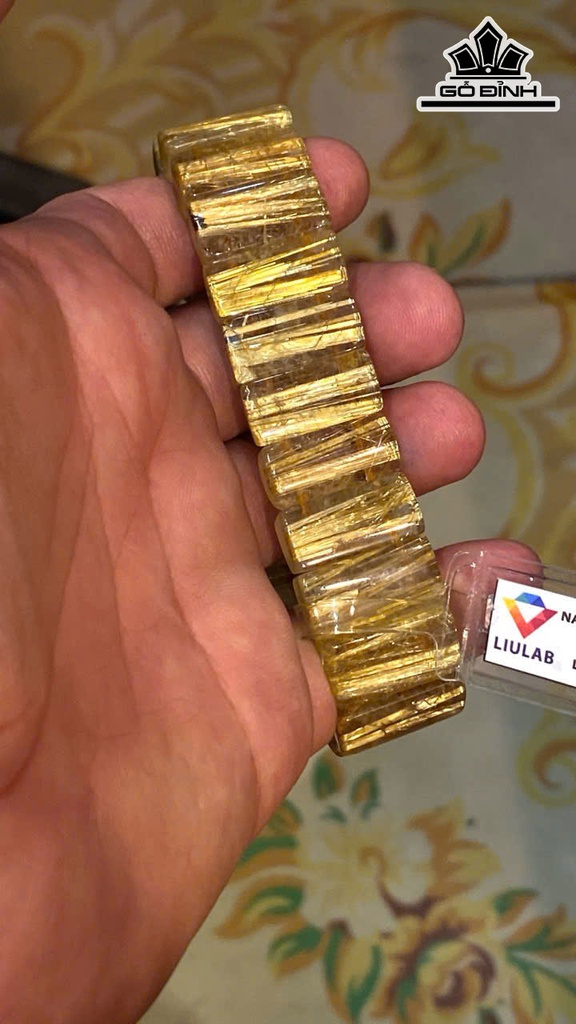 Vòng Bản Đá Thạch Anh Tóc Vàng Đã Kiểm Định LIULAB 822728