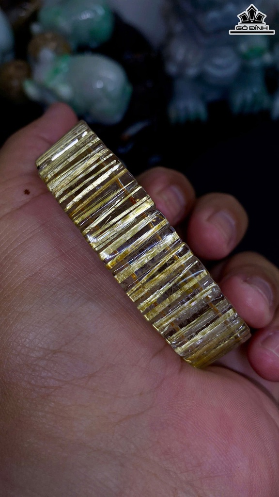 Vòng Bản Đá Thạch Anh Tóc Vàng Đã Kiểm Định LIULAB 865845