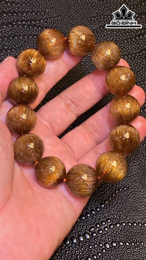 Vòng Tay Tóc Nâu Đồng Trục Mắt Mèo Đã Kiểm Định LIULAB 566694