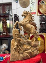 Tượng Ngựa Phong Thủy (Nhất Mã Phi Thiên) Gỗ Ngọc Am Cao 72 Ngang 48 Sâu 18 (cm)