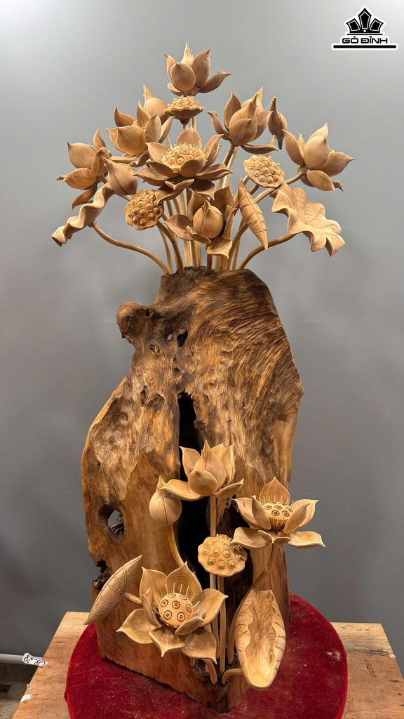 Bình Sen Gỗ Ngọc Am Cao 125 Ngang 60 Sâu 55 (cm) - 34kg