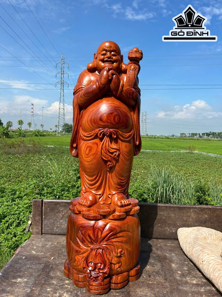 Tượng Phật Di Lặc Gỗ Cẩm Cao 143 Ngang 48 Sâu 48 (cm) - 160kg