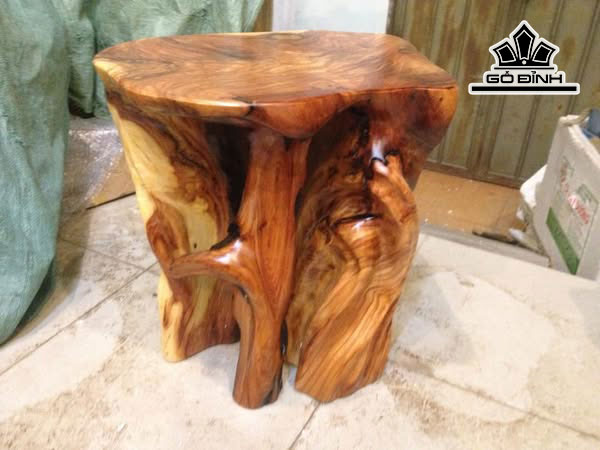 Đôn Gỗ , Gỗ Gõ Đỏ (Cà te) Cao 42 Mặt 43-32 (cm) DC1024