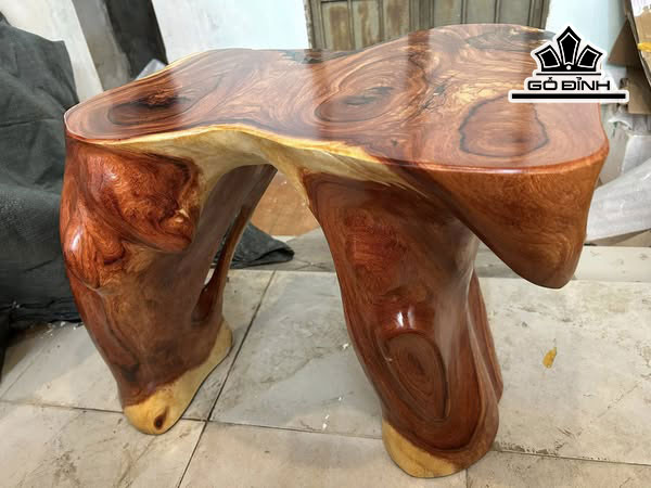 Đôn Gỗ , Gỗ Gõ Đỏ (Cà te) Cao 52 Mặt 48-43 (cm) DC1544