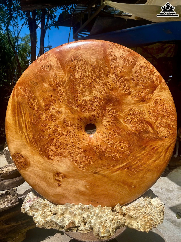 Ngọc Bội Gỗ Nu Huyết Long Đường Kính 70 Dày 5,2 (cm)