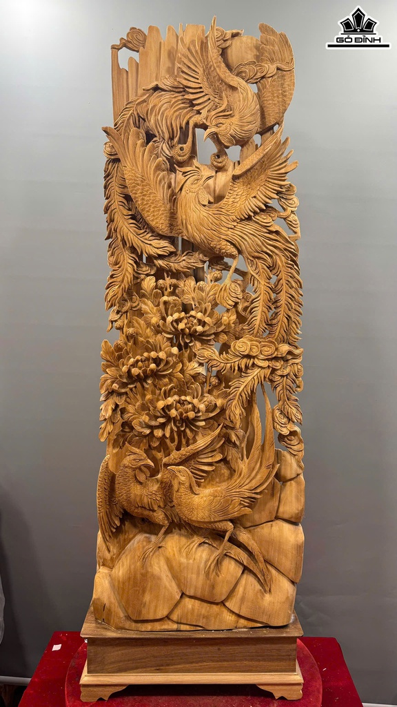 Tượng Phu Thê Viên Mãn Gỗ Ngọc Am Cao Cả Kỷ 150 Ngang 47 Sâu 19 (cm) - Kỷ Cao 15 (cm)