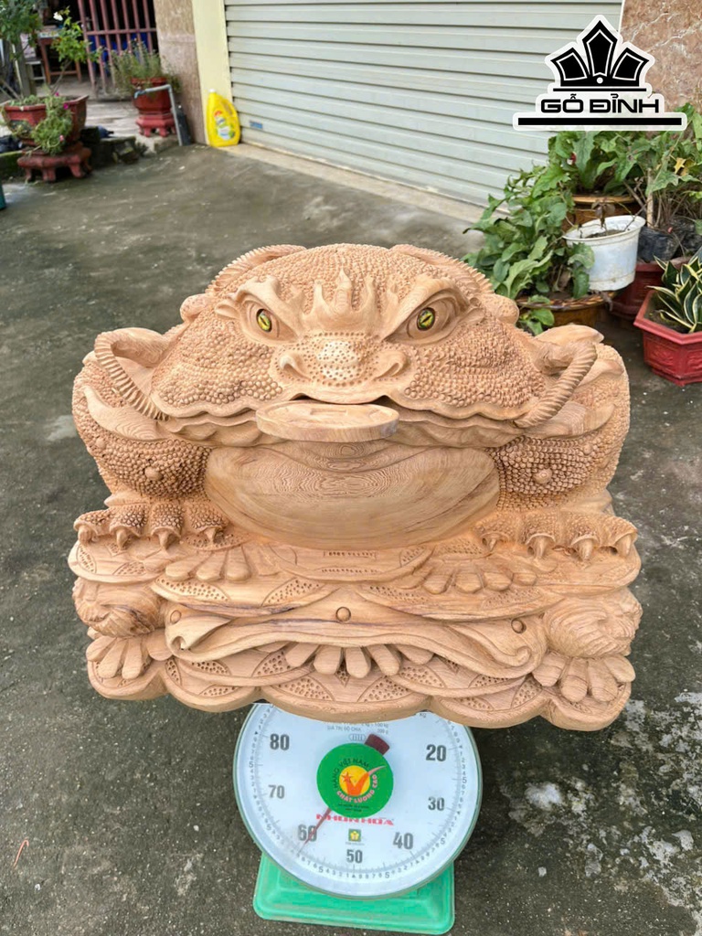 Tượng Thiềm Thừ Gỗ Ngọc Am Cao 42 Ngang 56 Sâu 48 (cm)