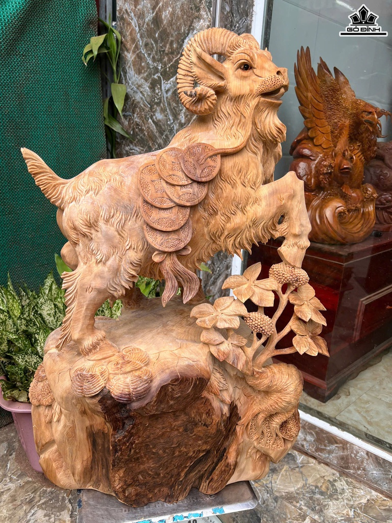 Tượng Nhất Dương Gỗ Ngọc Am Cao 80 Ngang 58 Sâu 38 (cm)